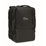 Zaino espandibile in RPET 600D con scomparti e fascia per trolley 20L color nero vista principale