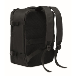 Zaino da cabina estensibile in RPET 600D con tasche multiple 20 L color nero terza vista