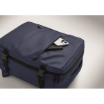 Zaino da cabina estensibile in RPET 600D con tasche multiple 20 L color blu vista fotografia