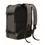 Zaino da cabina estensibile in RPET 600D con tasche multiple 20 L color grigio scuro terza vista