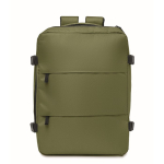 Zaino da cabina estensibile in RPET 600D con tasche multiple 20 L color verde militare seconda vista