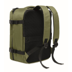 Zaino da cabina estensibile in RPET 600D con tasche multiple 20 L color verde militare terza vista