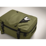 Zaino da cabina estensibile in RPET 600D con tasche multiple 20 L color verde militare vista fotografia