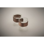 Set da 2 tazze da caffè in vetro con fascia in legno di noce 120 ml color legno terza vista fotografica
