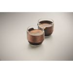 Set da 2 tazze da caffè in vetro con fascia in legno di noce 120 ml color legno quarta vista fotografica