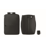 Zaino da viaggio in RPET 600D con sacco sottovuoto e pompa inclusa 18L color nero terza vista