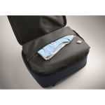 Zaino da viaggio in RPET 600D con sacco sottovuoto e pompa inclusa 18L color blu mare vista fotografia