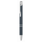 Set taccuino in PU formato A5 con penna a sfera blu e pagine a righe color blu mare terza vista