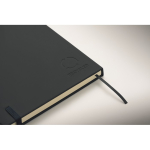 Set taccuino in PU formato A5 con penna a sfera blu e pagine a righe color blu mare quarta vista fotografica