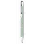 Set taccuino in PU formato A5 con penna a sfera blu e pagine a righe color verde menta terza vista principale