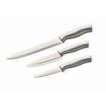 Set di 3 coltelli da cucina in acciaio inox per l’uso quotidiano color argento quinta vista