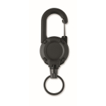 Portabadge in plastica resistente con moschettone e cavo da 60 cm color nero seconda vista
