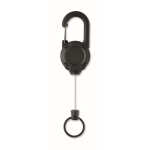 Portabadge in plastica resistente con moschettone e cavo da 60 cm color nero terza vista