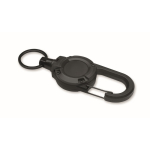 Portabadge in plastica resistente con moschettone e cavo da 60 cm color nero quarta vista