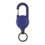 Portabadge in plastica resistente con moschettone e cavo da 60 cm color blu reale