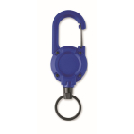 Portabadge in plastica resistente con moschettone e cavo da 60 cm color blu reale seconda vista