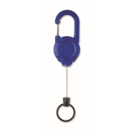 Portabadge in plastica resistente con moschettone e cavo da 60 cm color blu reale terza vista