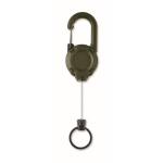 Portabadge in plastica resistente con moschettone e cavo da 60 cm color verde militare terza vista