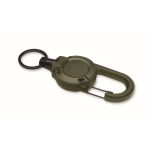 Portabadge in plastica resistente con moschettone e cavo da 60 cm color verde militare quarta vista