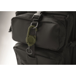 Portabadge in plastica resistente con moschettone e cavo da 60 cm color verde militare quinta vista fotografica