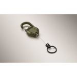 Portabadge in plastica resistente con moschettone e cavo da 60 cm color verde militare sesta vista fotografica