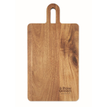 Tagliere in legno di acacia con manico per tagliare e servire ogni giorno color legno quarta vista principale