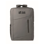 Zaino in RPET con rivestimento in PU per laptop fino a 15'' color grigio scuro vista area di stampa
