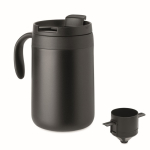 Bicchiere termico in acciaio inox con filtro riutilizzabile per caffè 450ml color nero