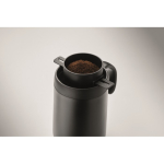 Bicchiere termico in acciaio inox con filtro riutilizzabile per caffè 450ml color nero quarta vista fotografica