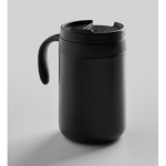 Bicchiere termico in acciaio inox con filtro riutilizzabile per caffè 450ml color nero sesta vista fotografica