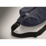 Borsa a tracolla urbana in nylon idrorepellente con tracolla regolabile color blu terza vista fotografica
