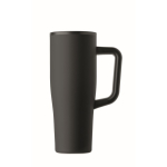 Bicchiere termico in acciaio inox riciclato antigoccia con manico e cannuccia 900 ml color nero