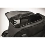 Borsa sportiva in nylon con fascia per trolley e tracolla 20L color nero sesta vista fotografica