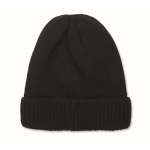 Berretto unisex in poliestere con fodera in pile, con risvolto e taglia unica color nero seconda vista