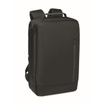 Zaino per laptop con dettagli in PU e fascia per trolley 15'' color nero