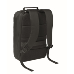 Zaino per laptop con dettagli in PU e fascia per trolley 15'' color nero seconda vista