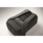 Zaino per laptop con dettagli in PU e fascia per trolley 15'' color nero quarta vista fotografica