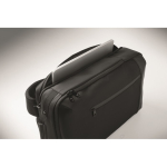 Zaino per laptop con dettagli in PU e fascia per trolley 15'' color nero quinta vista fotografica