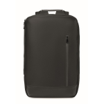 Zaino per laptop con dettagli in PU e fascia per trolley 15'' color nero ottava vista