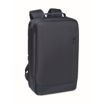 Zaino per laptop con dettagli in PU e fascia per trolley 15'' color blu