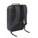 Zaino per laptop con dettagli in PU e fascia per trolley 15'' color blu seconda vista