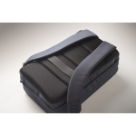 Zaino per laptop con dettagli in PU e fascia per trolley 15'' color blu quarta vista fotografica