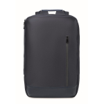 Zaino per laptop con dettagli in PU e fascia per trolley 15'' color blu ottava vista