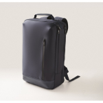 Zaino per laptop con dettagli in PU e fascia per trolley 15'' color blu vista fotografia