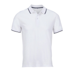 Polo unisex in cotone con riga a contrasto 200g/m² SOL'S PALERMO color bianco