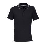Polo unisex in cotone con riga a contrasto 200g/m² SOL'S PALERMO color bianco/nero quarta vista