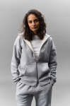 Felpa unisex in cotone con cappuccio e zip 450 g/m² SOL'S LEGACY color grigio chiaro seconda vista