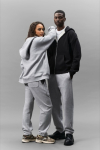 Felpa unisex in cotone con cappuccio e zip 450 g/m² SOL'S LEGACY color grigio chiaro terza vista