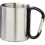 Tazza termica a doppia parete con moschettone integrato 200ml color nero
