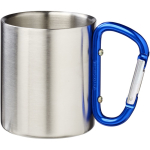 Tazza termica a doppia parete con moschettone integrato 200ml color blu